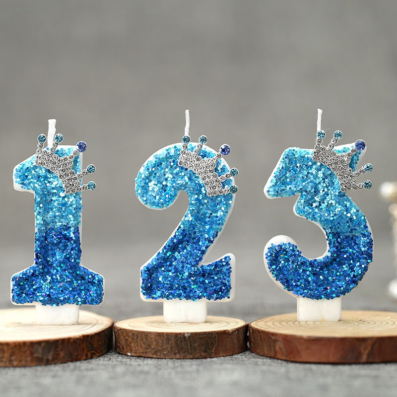 Supplies Of Candle - Bougie d'anniversaire numérique créative bleu paon