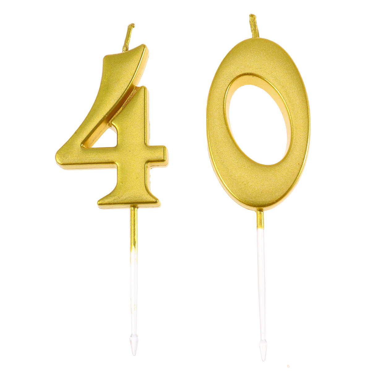 Supplies Of Candle - 2 bougies d’anniversaire dorées en forme
