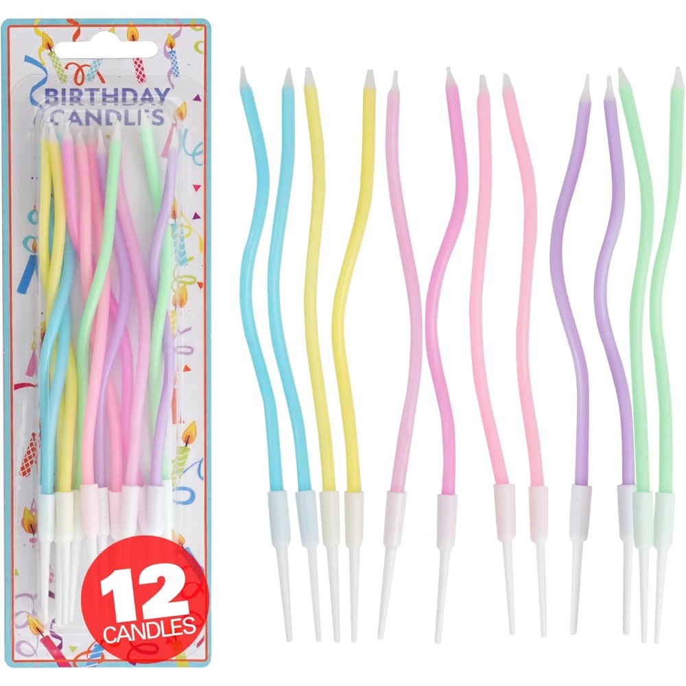 Candle Holder Supplies - Ensemble de 12 bougies d'anniversaire en