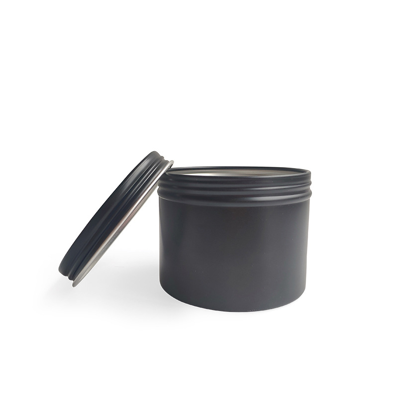 Black Tin Candle - Bougie ronde en métal avec couvercle