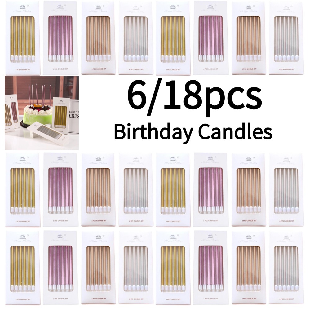 Supplies Of Candle - Bougies d'anniversaire en métal or argent,