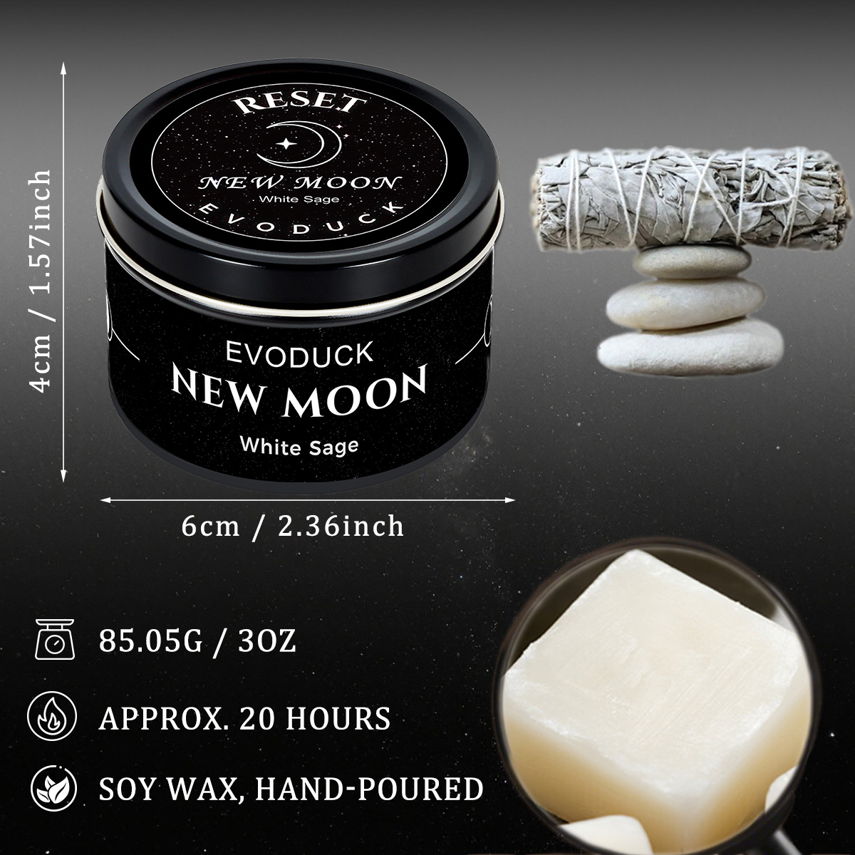 1 bougie parfumée Nouvelle Lun - Black Tin Candle avis et prix