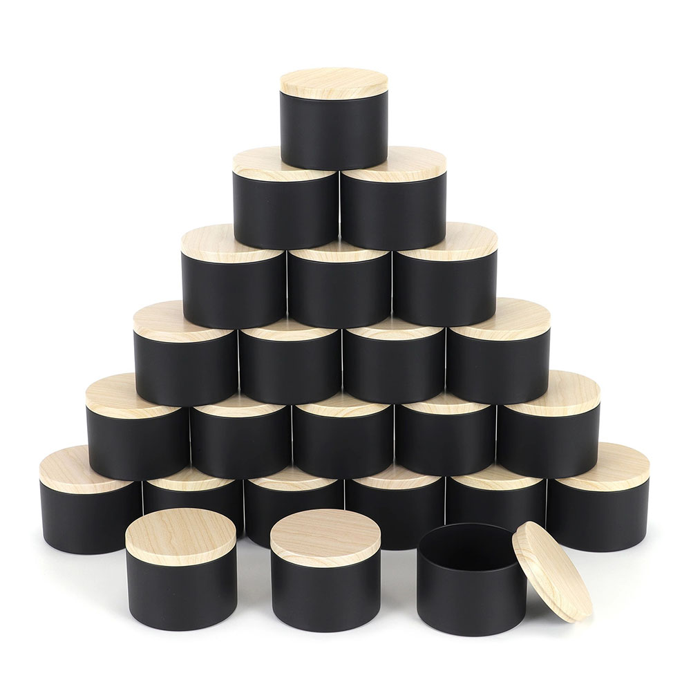 Pots de bougies noirs de 4oz,  - Black Tin Candle avis et prix