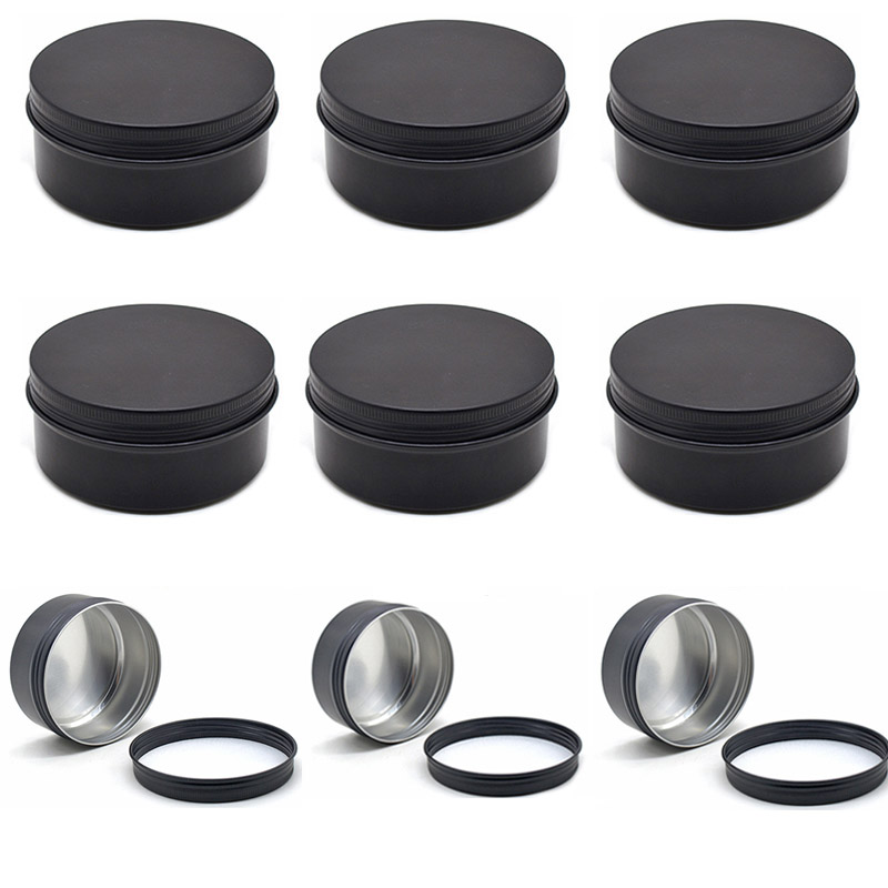 Boîte ronde vide noire en alum - Black Tin Candle avis et prix