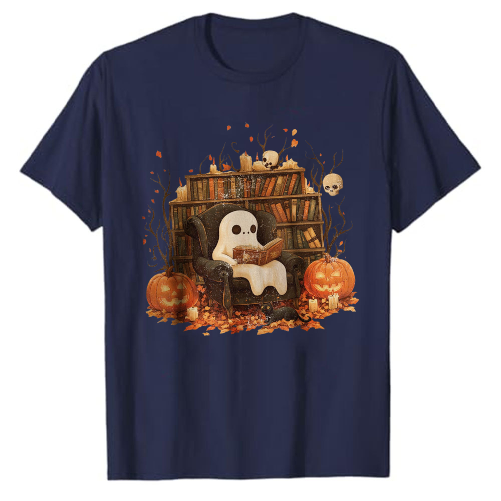 T-shirt fantôme mignon lisant, - Black Tin Candle avis et prix