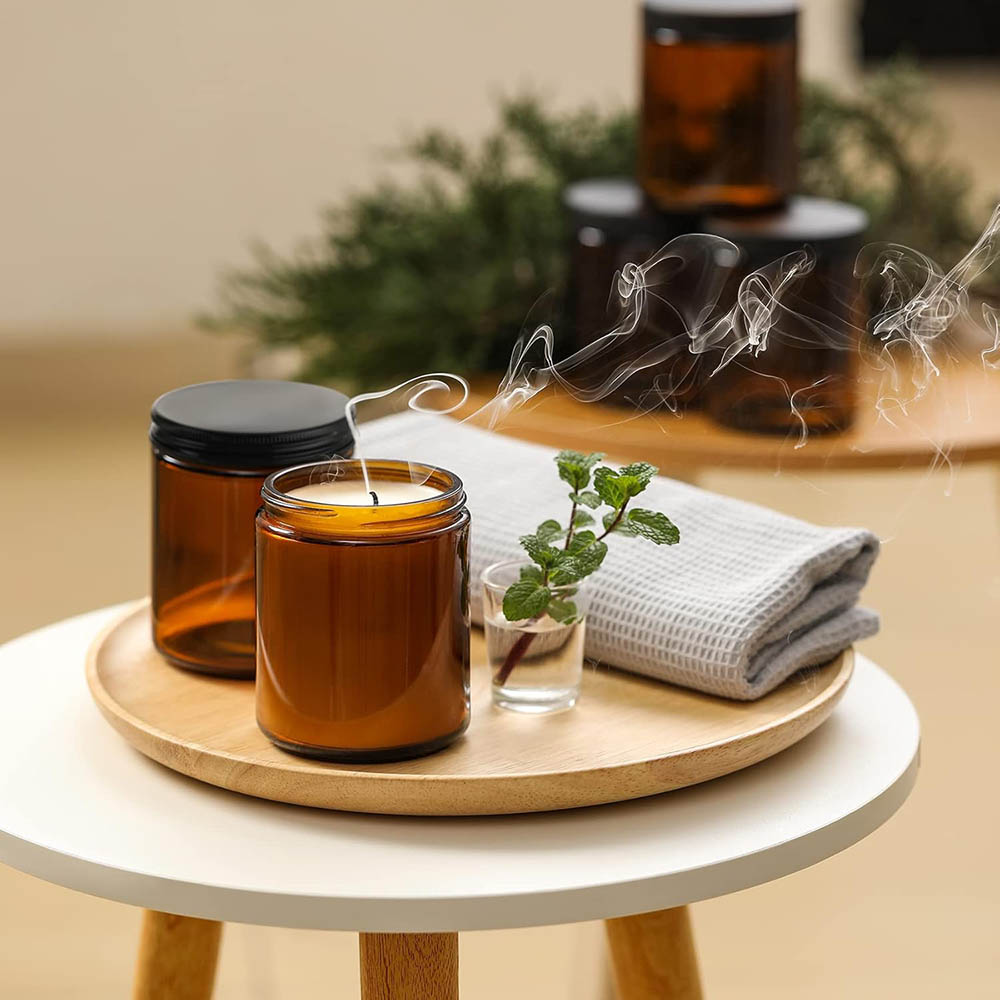 Bocaux en verre ambré de 8 oz  - Black Tin Candle avis et prix