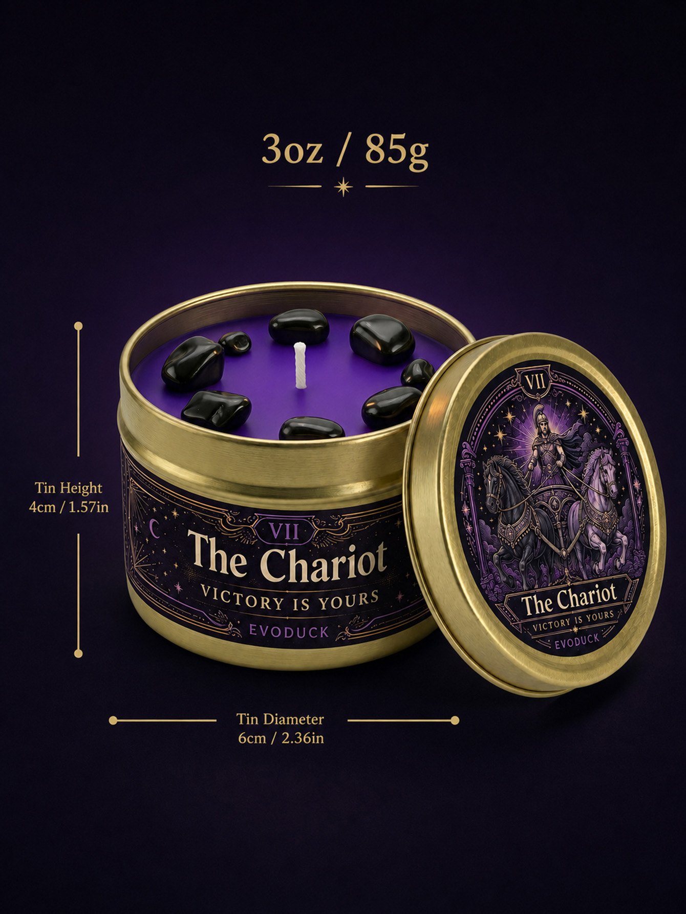 EVODUCK La Bougie Tarot Le Cha - Black Tin Candle avis et prix