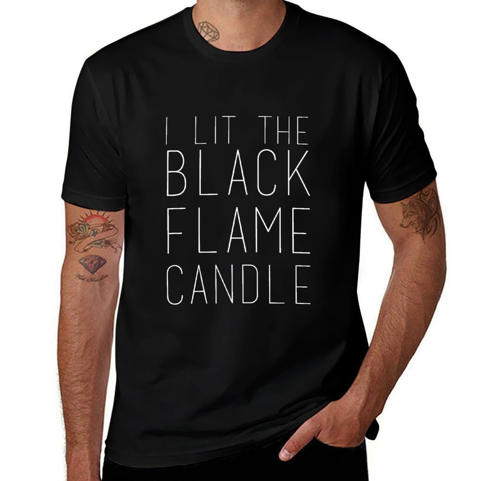 T-shirt Black Flame Candle (bl - Black Tin Candle avis et prix
