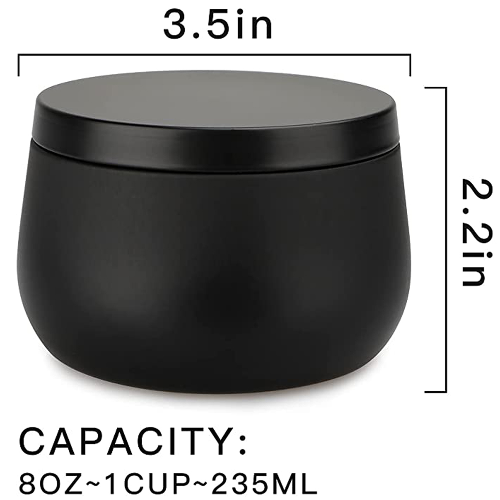 Pots de bougies en métal blanc - Black Tin Candle avis et prix